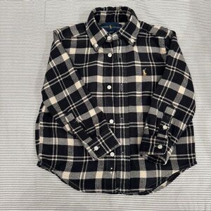 2T Ralph Lauren Black and Cream Checkered Shirt